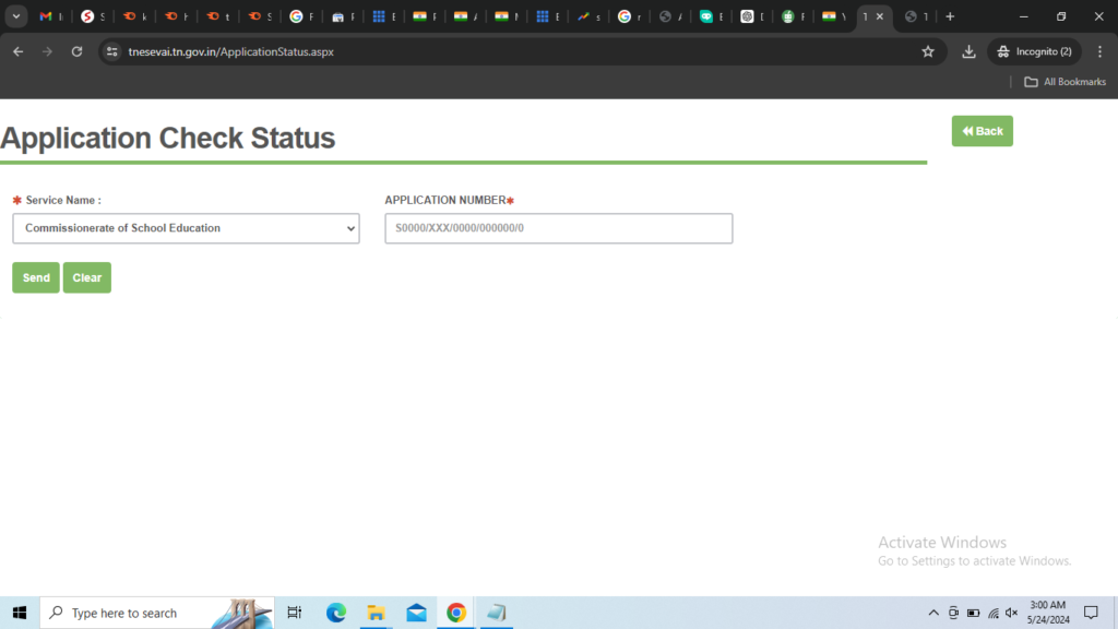Tnega Status Check 2024 Online at tnesevai.tn.gov.in by Service Name and Application number